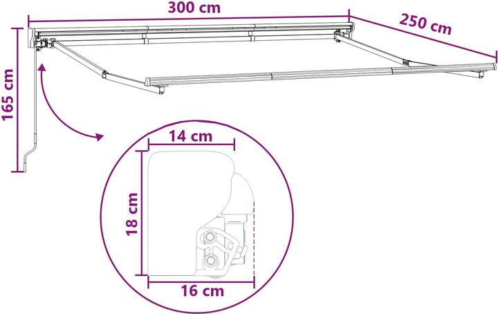 Produktbild vidaXL Manuelle Markise (2.50 m)