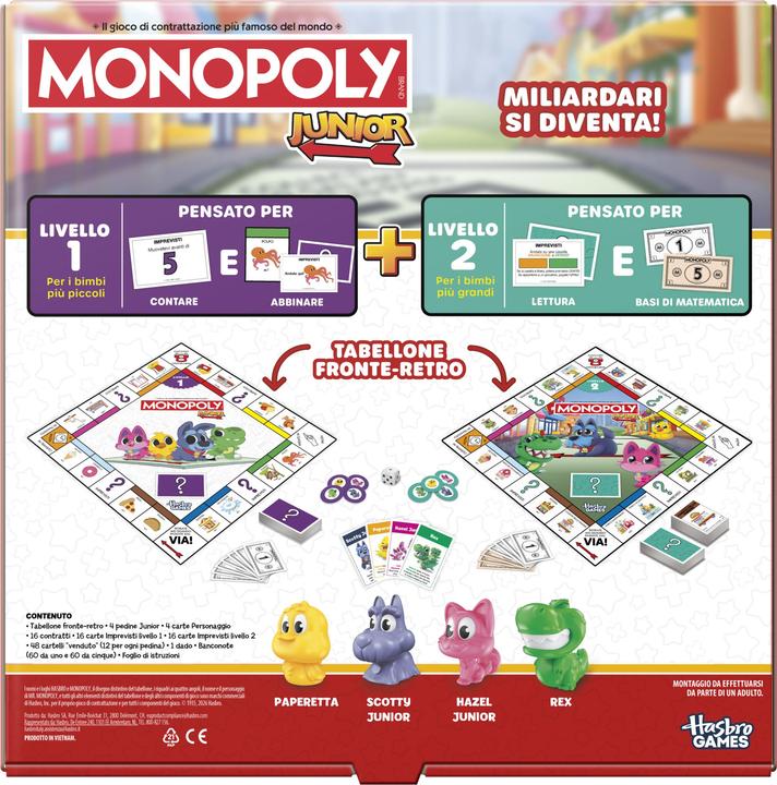 Produktbild Hasbro Gaming Monopoly Junior (Italienisch, 2 - 4 Spieler)