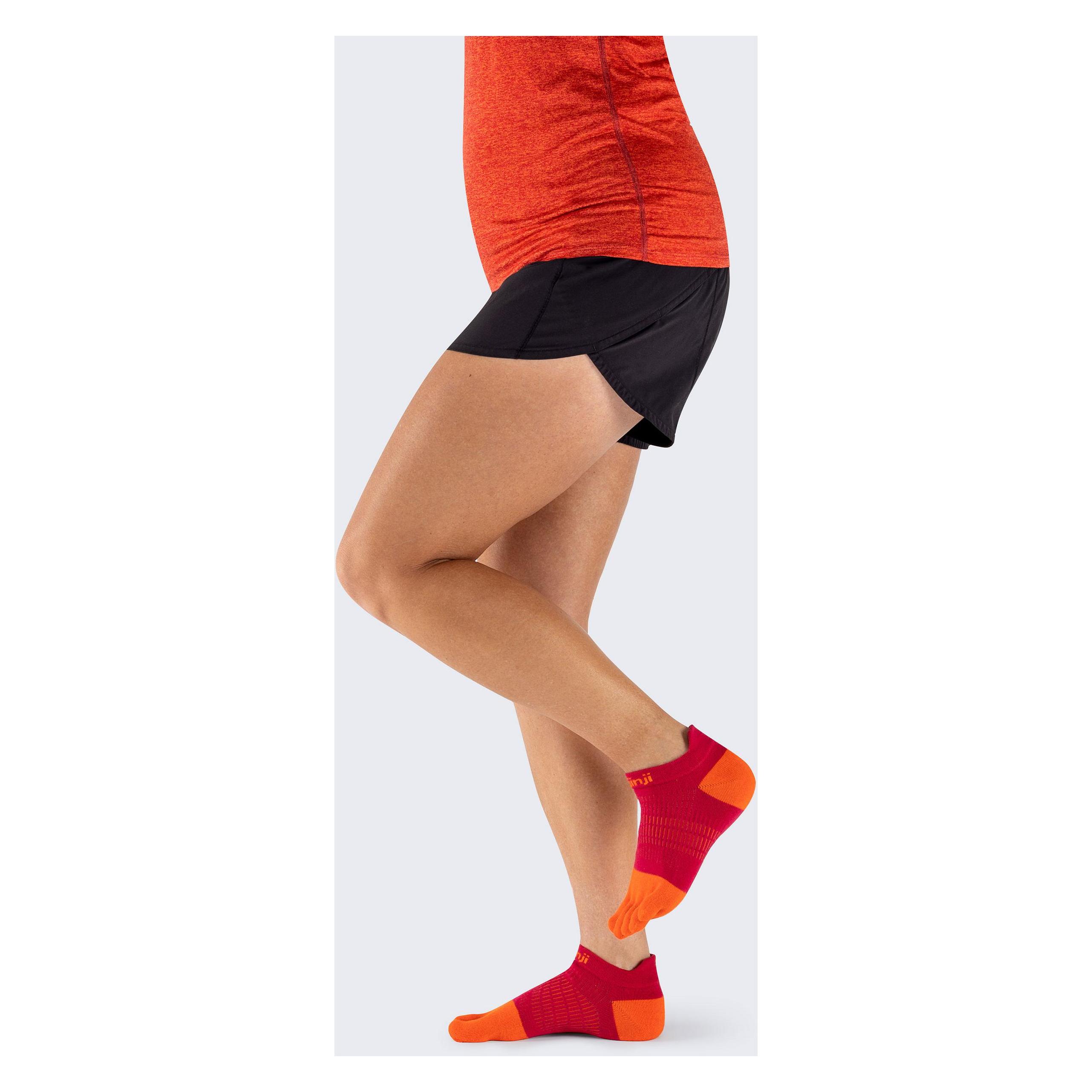 Injinji, Damen, Sportsocken, Women's Run Lightweight No-Sho (M/L), Rot