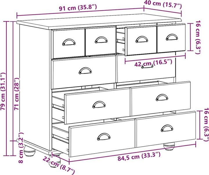 Produktbild vidaXL Kommode