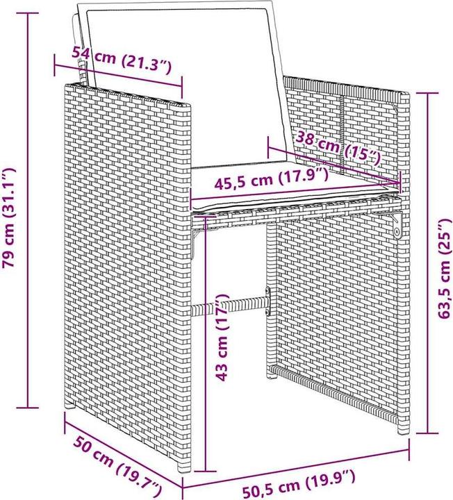 Produktbild vidaXL Gartenmöbel (80 x 80 x 73 cm)