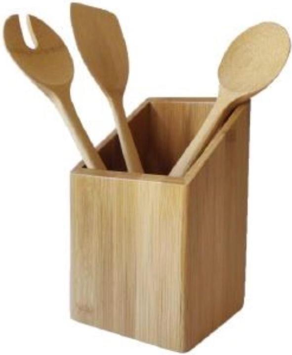 Pebbly Cutlery basket, bamboo, 11x11x18cm