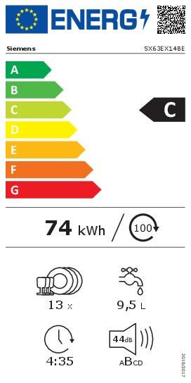 Energy Label Siemens SX63EX14BE