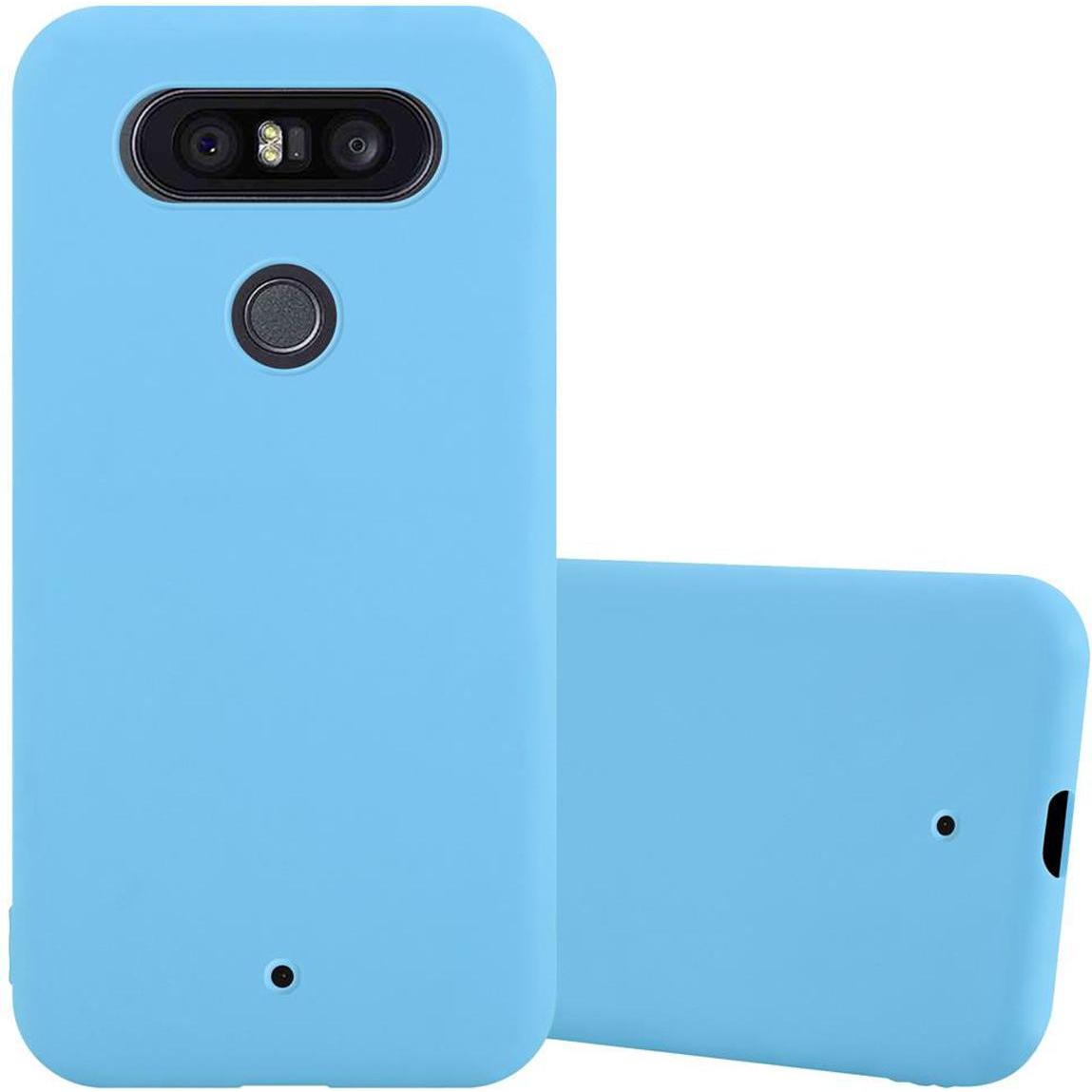 Cadorabo TPU Candy Cover (LG Q8), Smartphone Hülle, Blau