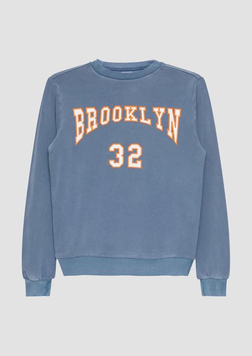 Produktbild s.Oliver Sweatshirt Sweatshirt mit Garment Dye und Schriftprint (S)