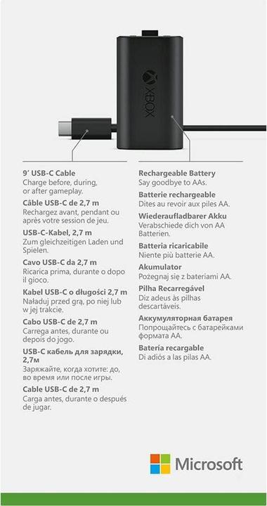 Immagine prodotto Microsoft Xbox Play & Charge Kit (USB-C) (Xbox One S, Xbox One X, Xbox Series S, Xbox Series X)