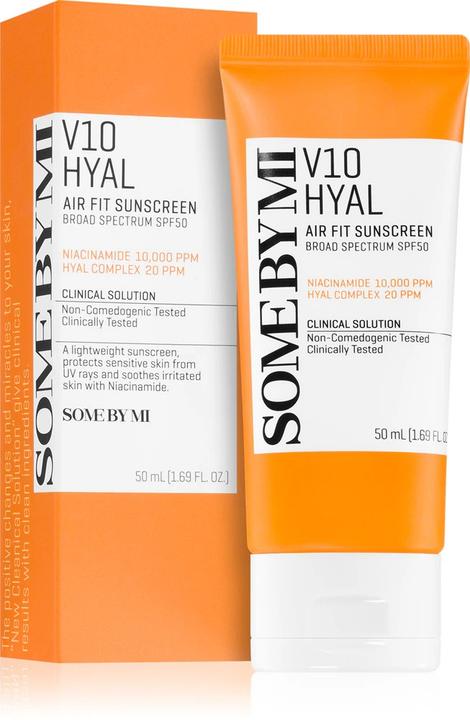 Actual product image Some By Mi V10 Hyal Airfit Sun Screen (Sun cream face, Suntan cream, SPF 50+, 50 ml)