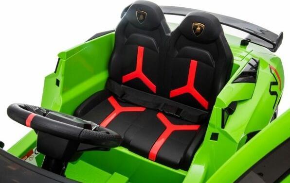 Produktbild Es-toys Kinderfahrzeug – Elektro Auto “Lamborghini Aventador SVJ” – lizenziertMP3, Ledersitz + EVA (12 V)