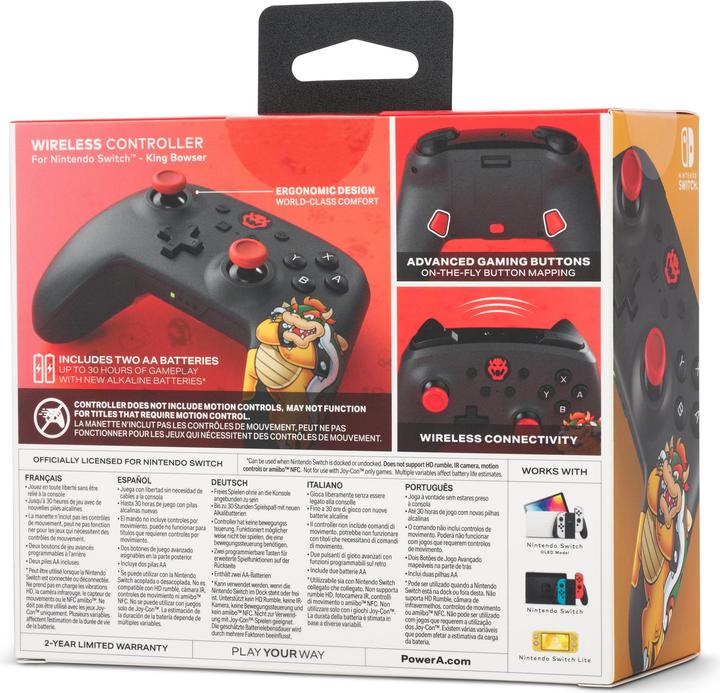 Image du produit PowerA Wireless Controller King Bowser (Switch Lite, Switch OLED, Switch)