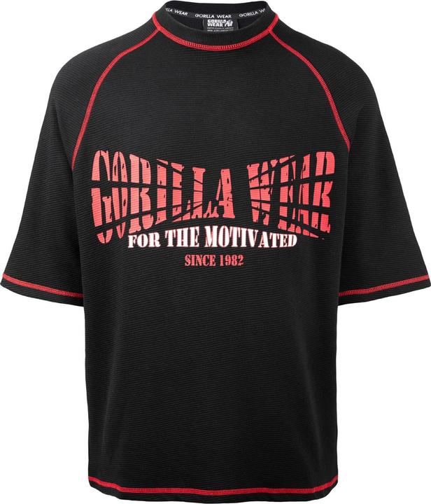 Actual product image Gorilla Wear Finley Oversize T-Shirt - Schwarz / Rot (S)