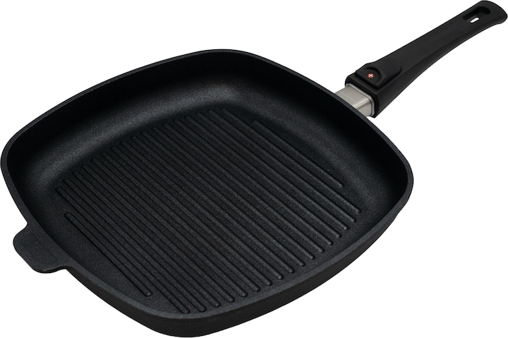 Immagine prodotto Swiss Diamond Bistecchiera con manico removibile XD + induzione Ø 28 cm (Padella grill, Alluminio pressofuso)