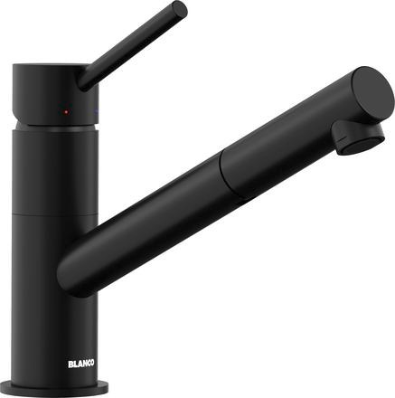 Produktbild Blanco KANO-S schwarz matt | Niederdruck | Mit herausziehbarem Schlauch | Rückflussverhinderer | Ker