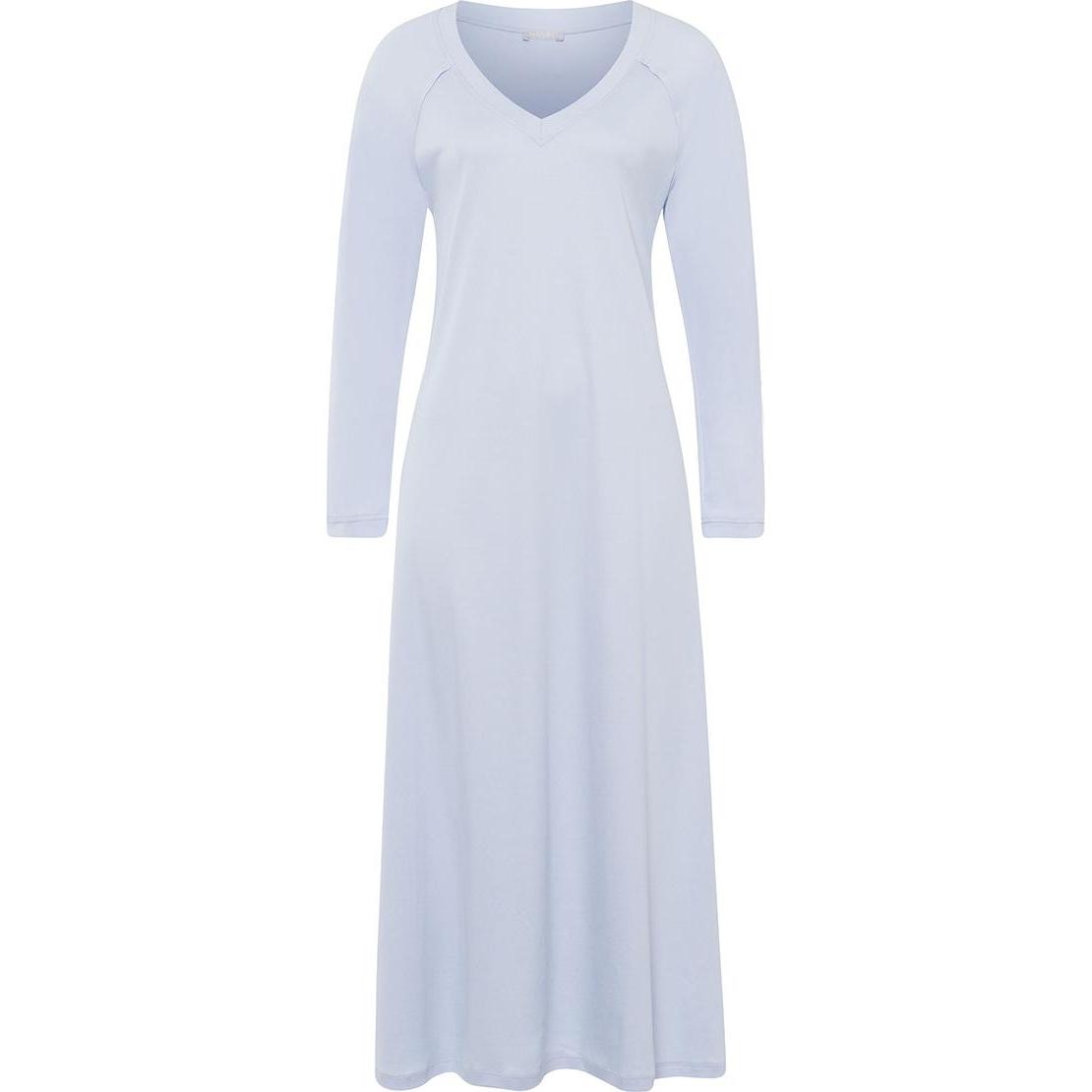 Hanro, Damen, Pyjama, Pure Essence Nachthemd Langarm, Blau, (L)