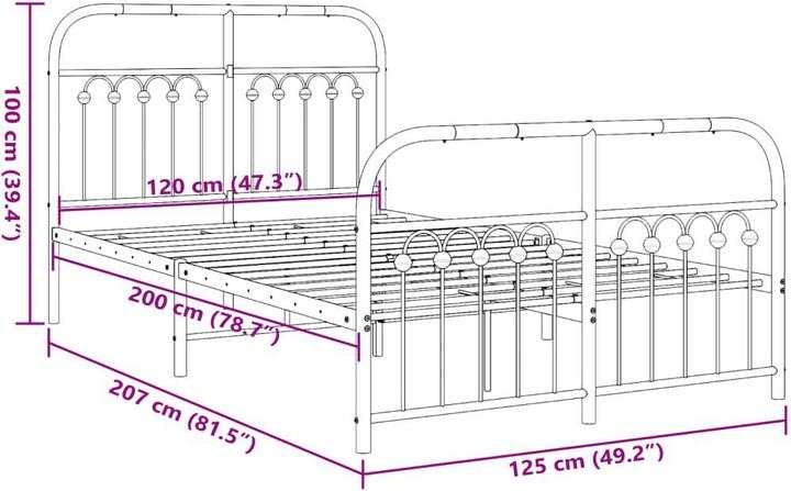 Image du produit vidaXL Bettgestell (120 x 200 cm)