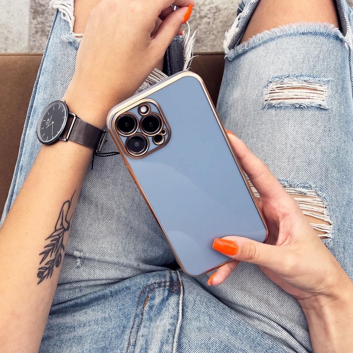Produktbild Hurtel Lighting Color Case for Xiaomi Redmi Note 11 Pro gel cover with gold frame white (Xiaomi Redmi Note 11 Pro)