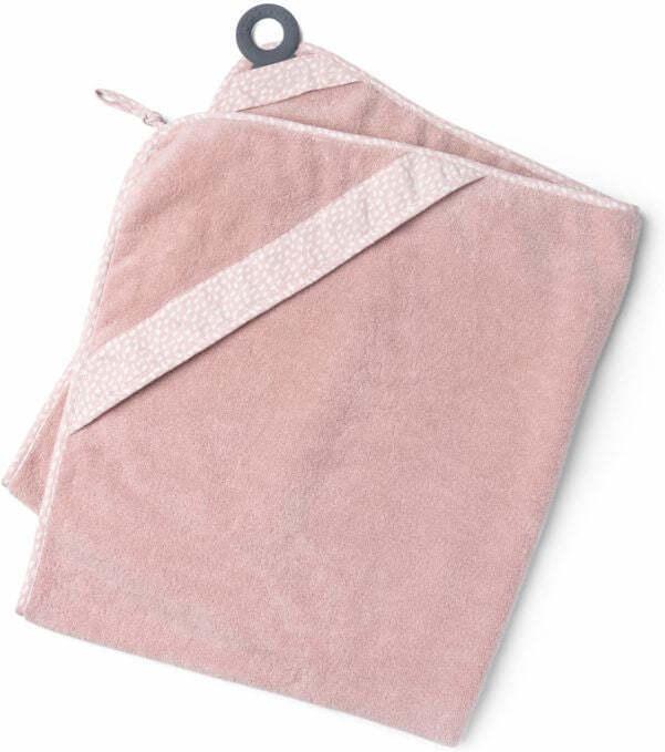 Doomoo Dry'n Play baby towel with teething ring, pink