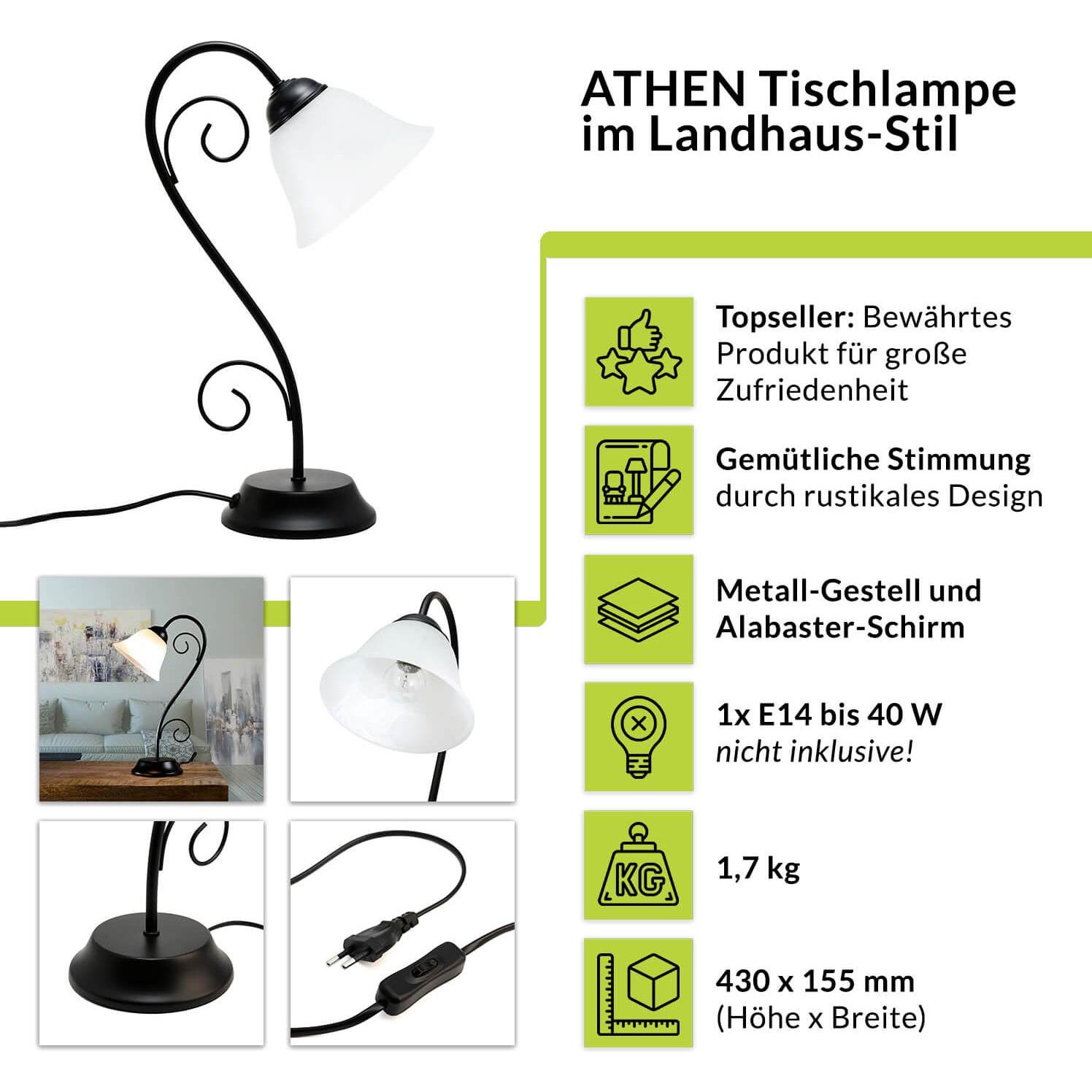 Thumbnail - Licht-Erlebnisse, Tischlampe, Athen (E14)