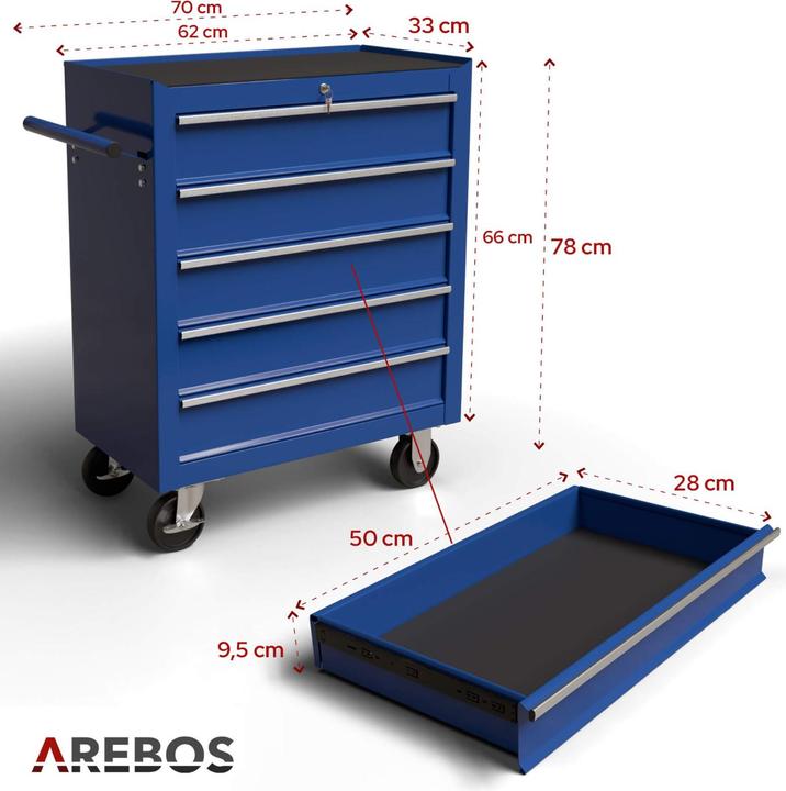 Image du produit Arebos Chariot à outils (1 x)