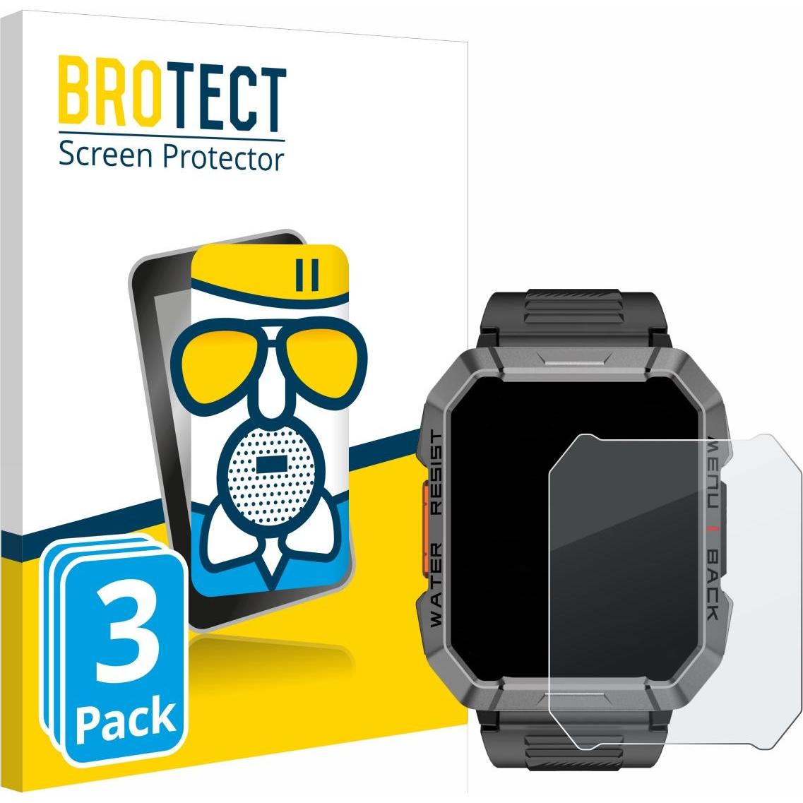Thumbnail - BROTECT Schutzglas Schutzfolie Displayschutz Display Schutz Glas Folie matt, Smartwatch Schutzfolie, Grau