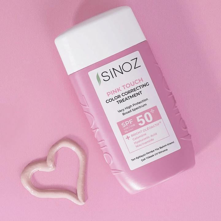 Actual product image Sinoz Pink Touch Color Correnting Treatment (Suntan cream, SPF 50+, 50 ml)