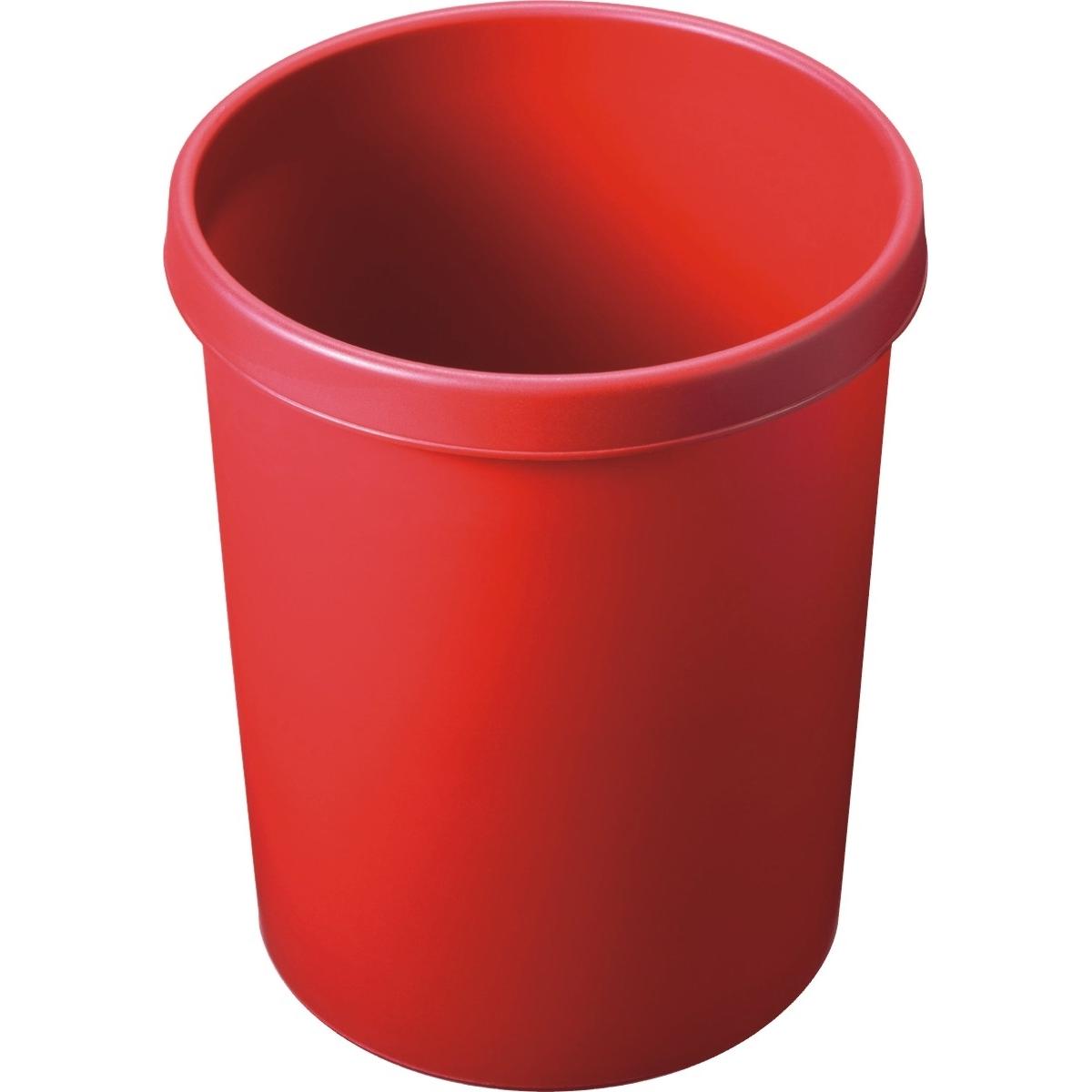 Helit Kunststoff-Papierkorb, Abfalleimer, Rot