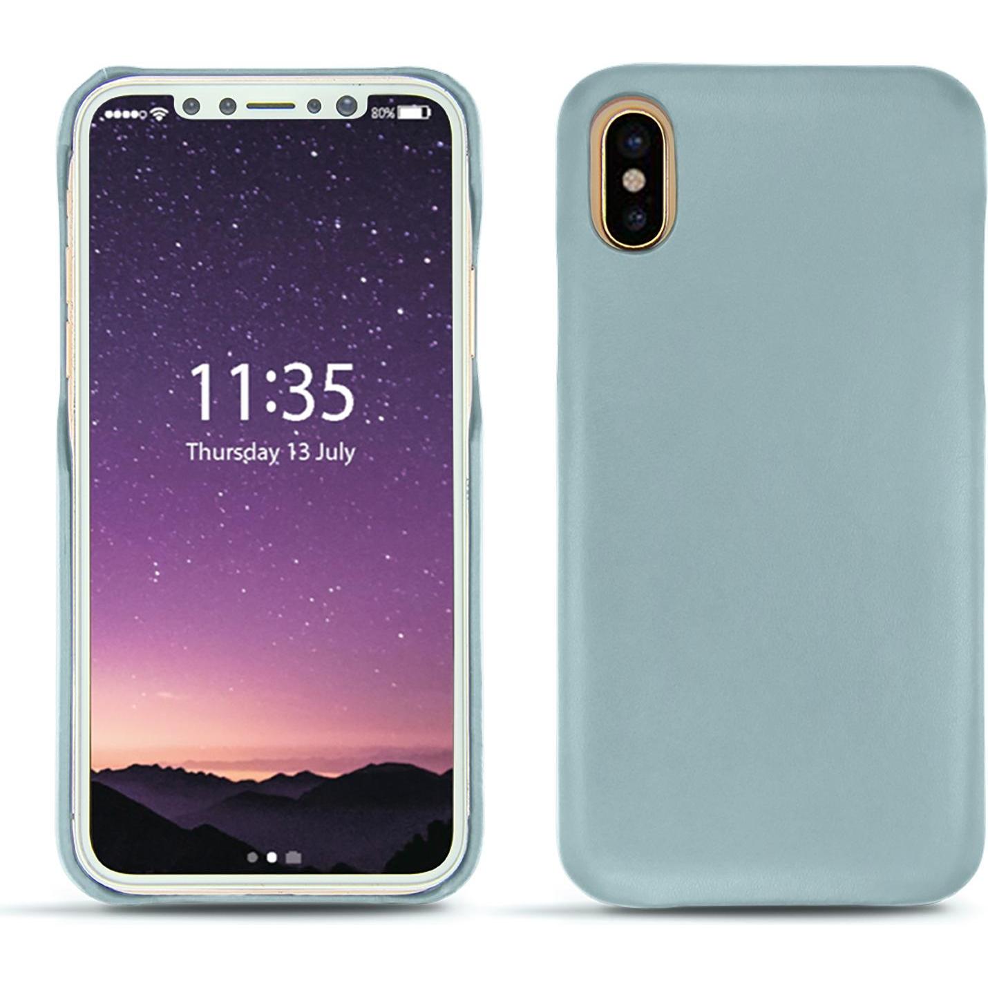 Noreve Lederschutzhülle (Apple iPhone X), Smartphone Hülle, Blau
