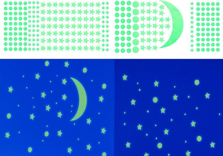 Produktbild Infactory Phosphoreszierende Sternenhimmel-Wandsticker, 300er-Set (30 x 22.5 cm)