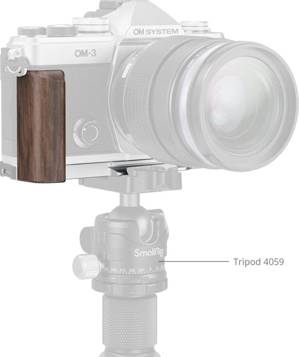 Produktbild SmallRig 5563 L-Shaped Mount Plate with Wooden Handle for OM SYSTEM OM-3