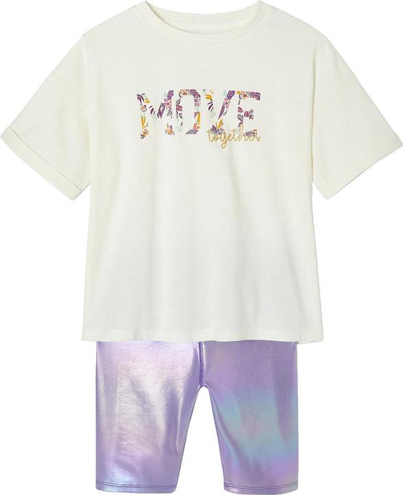 Actual product image Vertbaudet Mädchen Sport-Set: T-Shirt & Radlerhose mit Glanzeffekt (128)