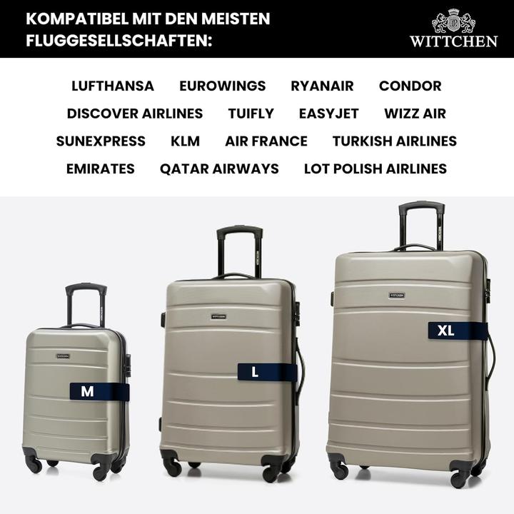 Image du produit Wittchen Grosser Koffer Trolley mit Hartschale und Zahlenschloss (98 l)