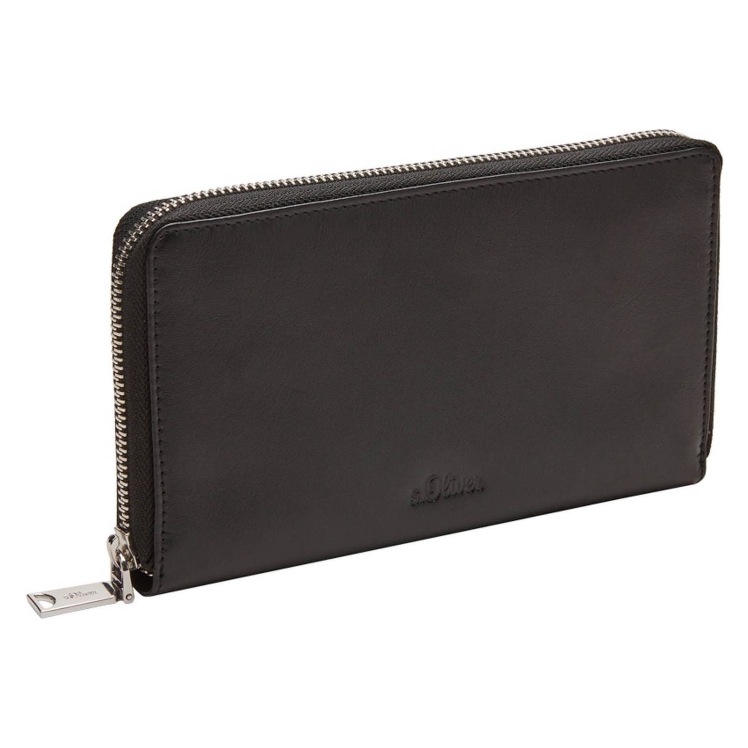 S.Oliver, Damen, Portemonnaie, Portemonnaie Wallet Extra Large, Schwarz
