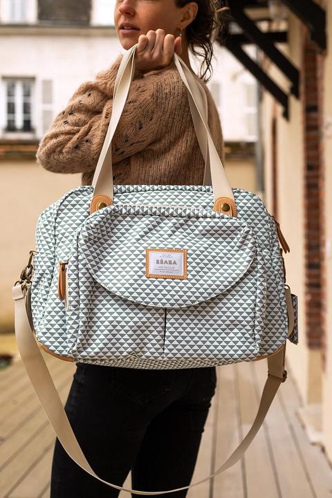 Actual product image Beaba Geneva II Changing Bag "PLAY PRINT" sage