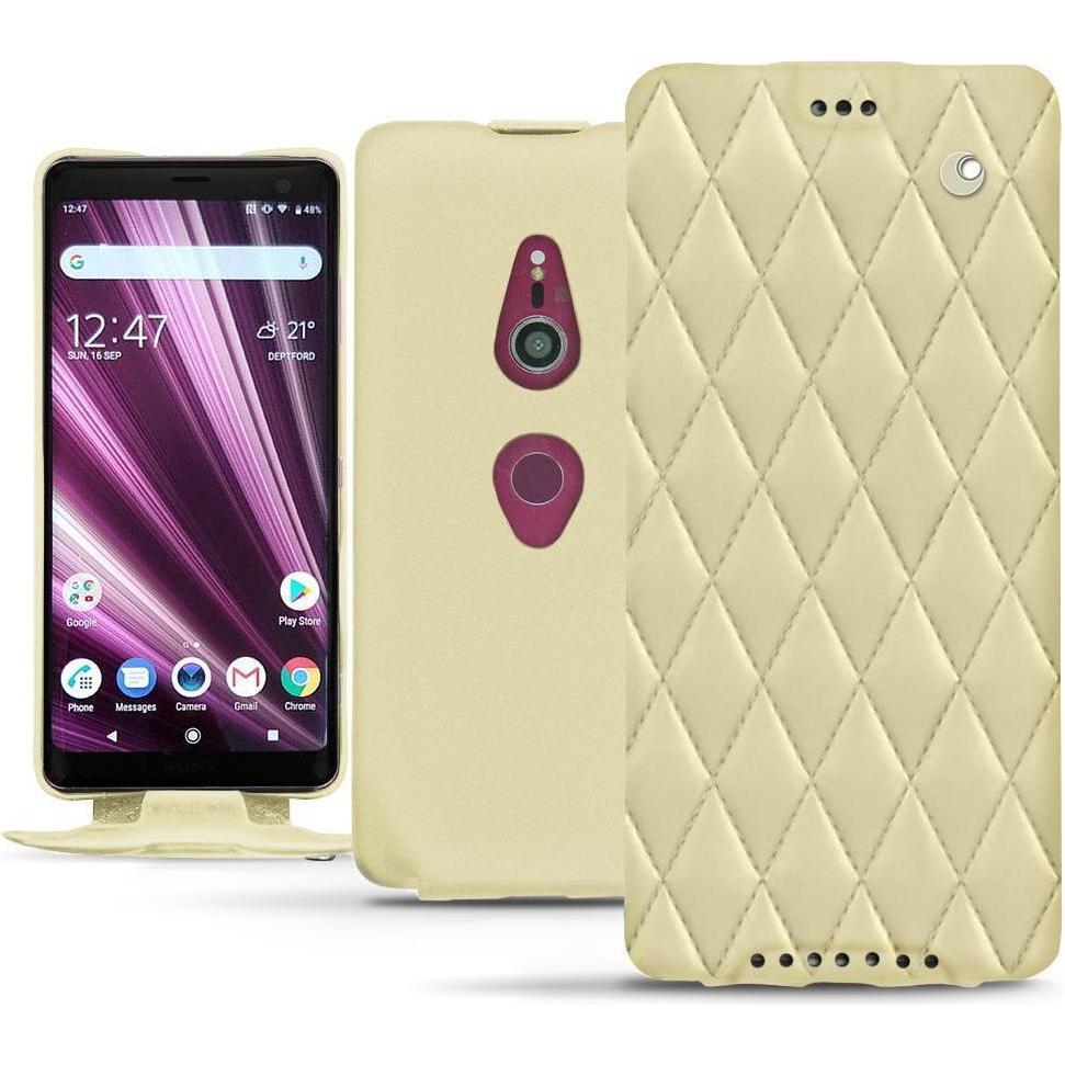 Thumbnail - Noreve Lederschutzhülle vertikal (Sony Xperia XZ3), Smartphone Hülle, Beige