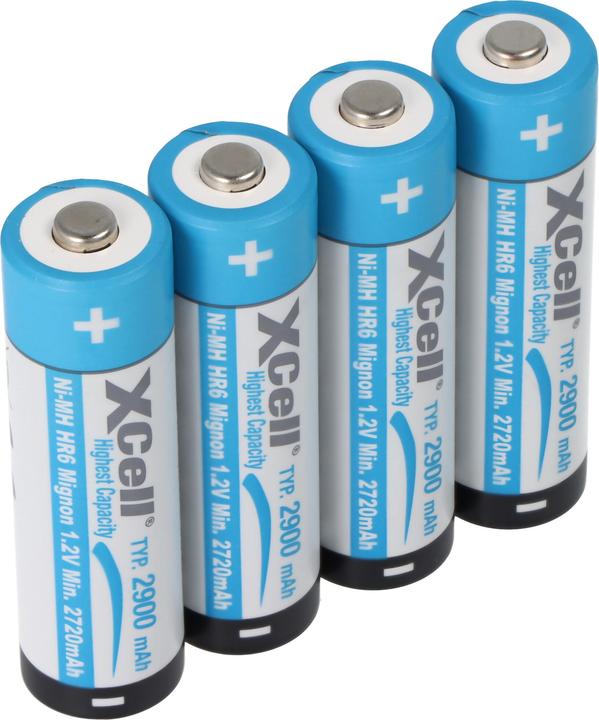 XCell 4er-Set Akkus Typ AA (Mignon), Ni-MH, 1,2V / 2700mAh (4 pz., AA, 2700 mAh)