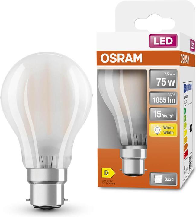 Produktbild Osram Led Retrofit Classic A (B22d, 7.50 W, 1055 lm, 1 x, D)