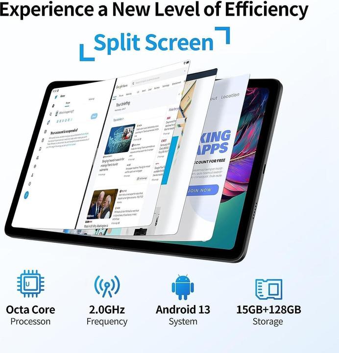 Actual product image Doogee T20S (Tablet 4G - 10.4", 128 GB, 8 GB RAM) Black (4G, 10.40", 128 GB, Black)