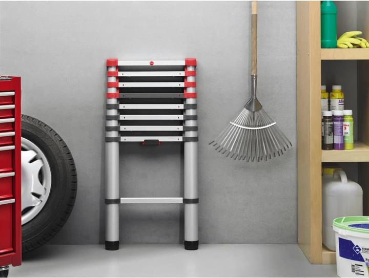 Actual product image Hailo FlexLine, aluminium safety telescopic ladder, 9 rungs (Single ladder, 264 cm)