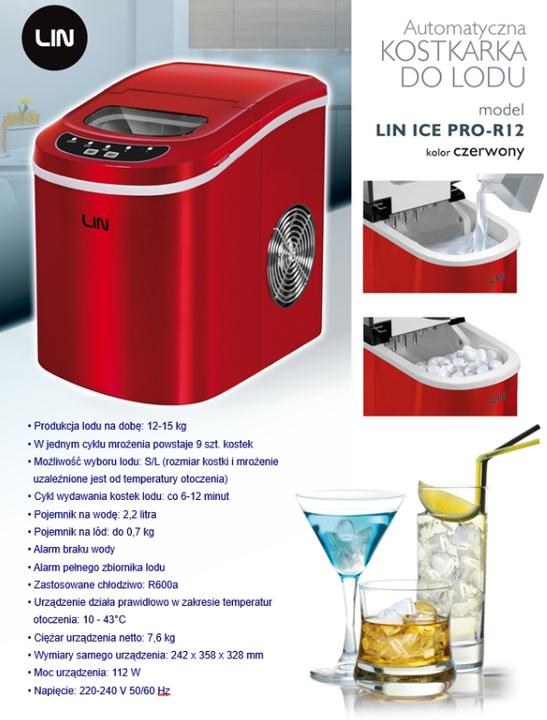 Immagine prodotto LIN Fabbricatore di ghiaccio portatile ICE PRO-R12 rosso