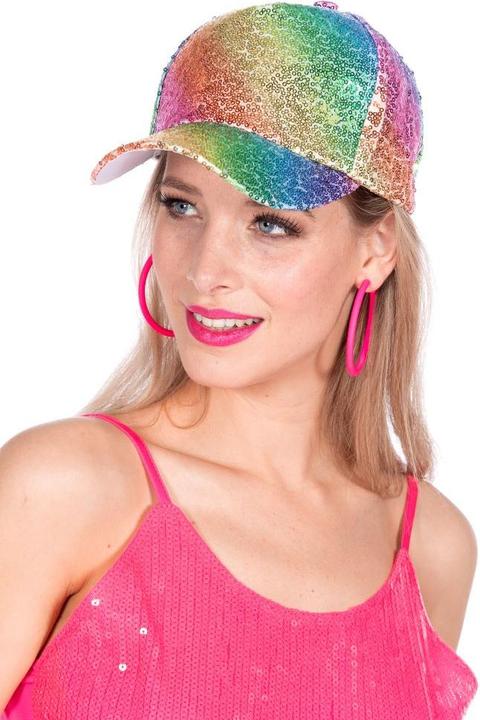 Produktbild Wilbers Pailletten Basecap regenbogenfarben (One Size)