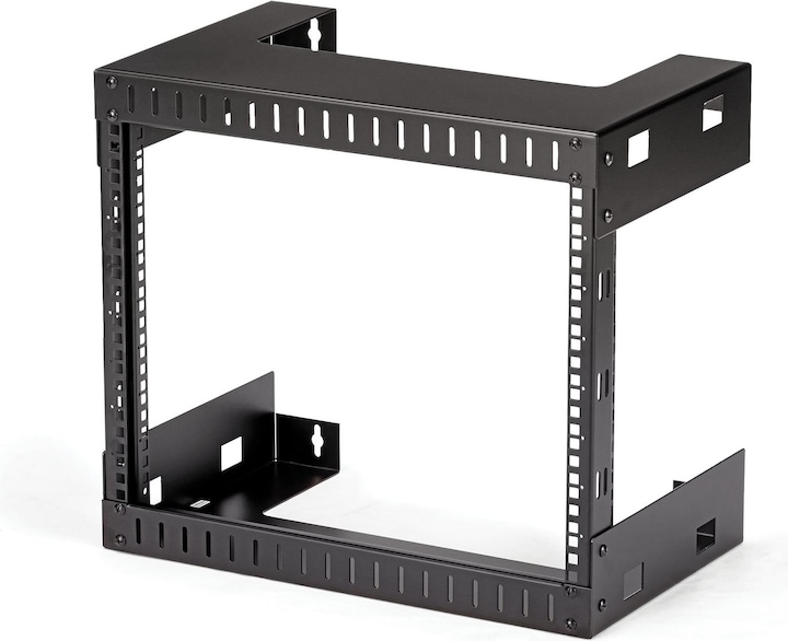 Produktbild StarTech 8HE 19 Zoll Open Frame Geräte Rack Wandmontagefähig - 30cm Tief - Wall Mount Rack aus Stahl (8 HE, 19 Zoll Rack)