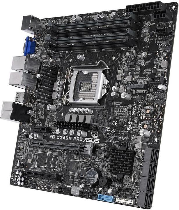Produktbild ASUS WS C246M PRO LGA 1151 (H4 lizdas) „micro ATX“ Intel C246 (LGA 1151, Intel C246, mATX)