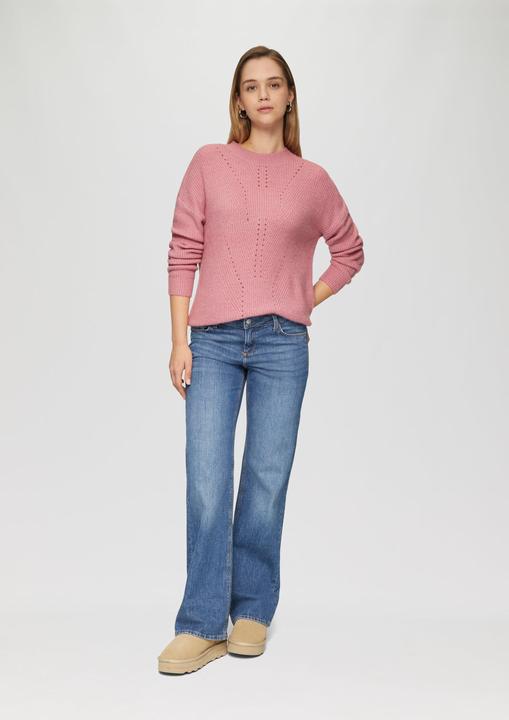 Produktbild s.Oliver Strickpullover Flauschiger Strickpullover mit Ajourmuster (XL)