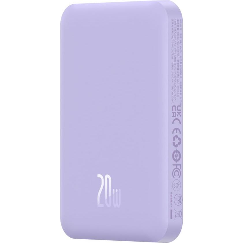 Thumbnail - Baseus Magnetic Mini (5000 mAh, 20 W, 19.25 Wh), Powerbank, Violett