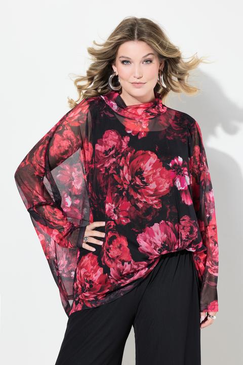 Produktbild Miamoda Mesh-Bluse, oversized, Muster, blickdichtes Top (50, 52)