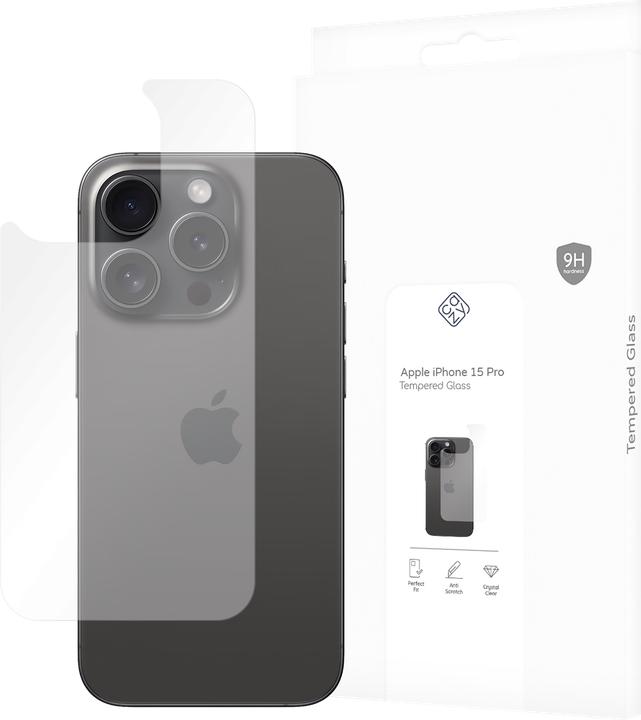 Produktbild Cazy Rückseite Glass Kompatibel mit iPhone 15 Pro Tempered Glass Hülle Kompatibel - Transparant (1 Stk., Apple iPhone 15 Pro)