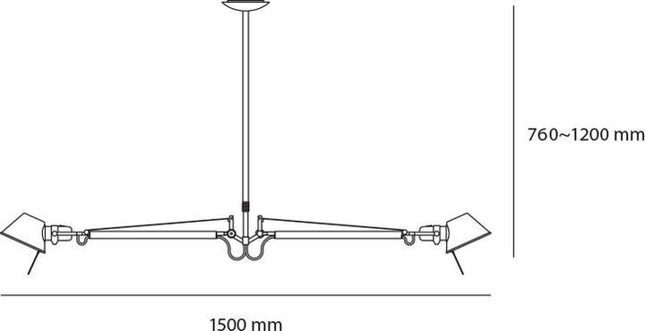 Produktbild Artemide Tolomeo Due Bracci Suspension (E27, 1230 lm)