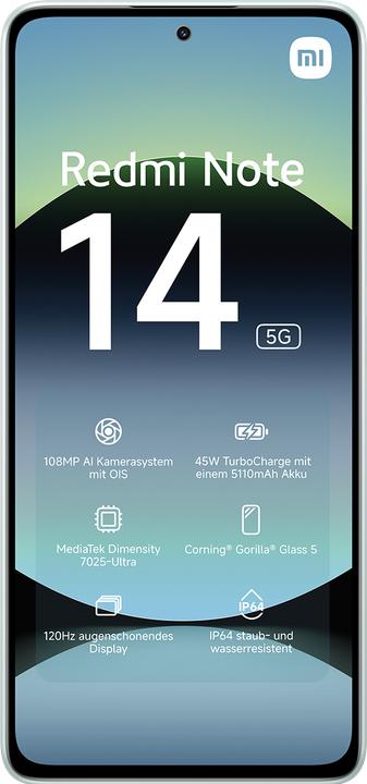 Produktbild Xiaomi Redmi Note 14 (128 GB, Coral Green, 6.67", Hybrid Dual SIM, 5G)