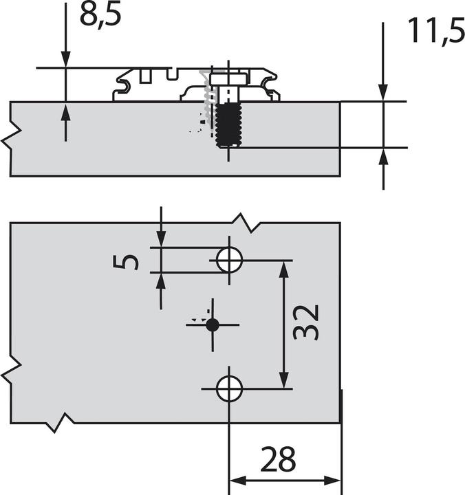 Produktbild Blum Kreuzmontageplatten CLIP Eckmontage (1 Stk.)