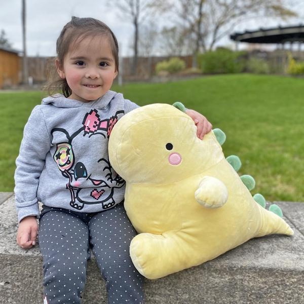 Actual product image Kögler Super soft plush dino, yellow, 40x34x34 cm (40 cm)