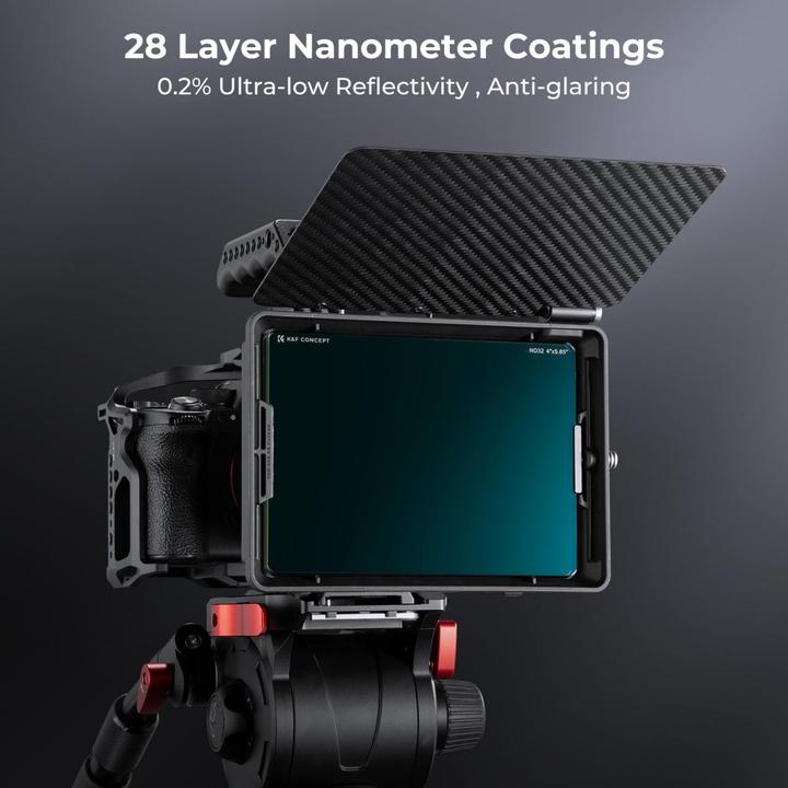 Image du produit K&F Concept Square Film Filter with Matte Box, 4X5.65 in, Thickness 4.0mm, ND64, Green Coated (NANO-X series) (Filtre gris neutre, 101.60 mm)